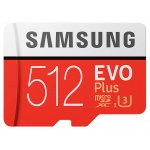 Samsung EVO Plus microSDXC 512GB Class 10 UHS-I, SD adapter